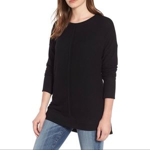 gibson black 3/4 sleeve tunic sweater Large